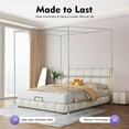 thumbnail image 3 of Canopy Bed Frame Queen, Thicken Stainless Steel Bed Canopy Frame, Metal Four Poster Canopy Bed Frame for Metal Bed Mosquito Bed Poles Canopy Frame, 3 of 11