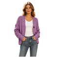 thumbnail image 5 of GEWSEY Womens Open Front Cardigan Sweaters Casual Cable Knit Long Sleeve Button Down Chunky Loose Fall Sweater (Purple, XL), 5 of 9
