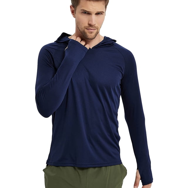 Men's UPF 50+ Sun Protection Hoodie With Face Mask - USA Flag Print Rash Guard