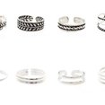 thumbnail image 6 of Dress Choice Adjustable Toe Rings for Women Summer Beach Open Toe Rings Set Hypoallergenic Adjustable Open Toe Rings Set Tail Pinky Band Rings Barefoot Foot Jewelry, 6 of 8