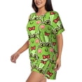 thumbnail image 5 of Sigee Cute Green Frog for Sleepwear Casual Pjs with Pockets Women's Pajamas Sets Shorts 2 Piece Short Sleeve Lounge Sets 3X-Large, 5 of 9