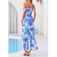 thumbnail image 5 of PRETTYGARDEN Women's Formal Cocktail Maxi Dresses Summer Off Shoulder Floral Mesh Bodycon Spring Wedding Guest Dress, 5 of 10