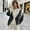 Dark Gray, variant on Womens Vintage Argyle Knit Cardigan, Round Neck Button Down Long Sleeve Loose Sweater Coat for Fall Winter Brown L
