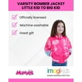 thumbnail image 2 of Chaqueta bomber Barbie para niñas pequeñas Varsity Bright Pink 4, 2 of 5