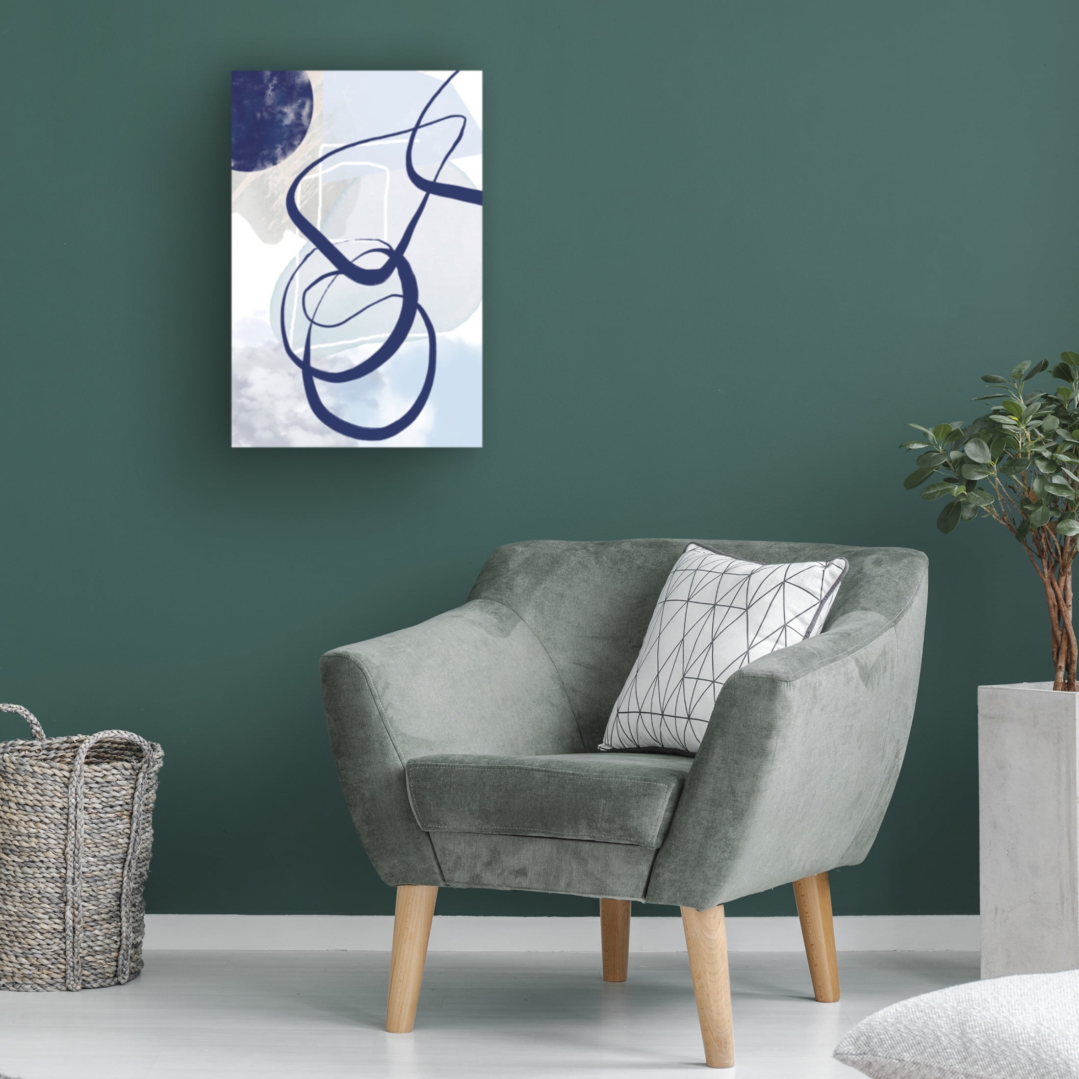 Trademark Fine Art Sally Ann Moss Lines of Blue 2 Canvas Wall Art