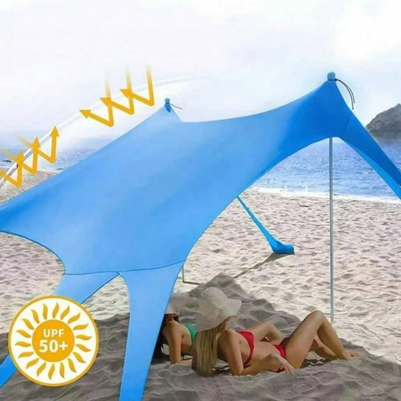 YFLXDMLYYSC Beach Tents Portable Sun Shade Canopy UPF 50  Outdoor Sun Shelter, Poles And Sandbag, For Outdoor, Camping, Backyard And Picnics