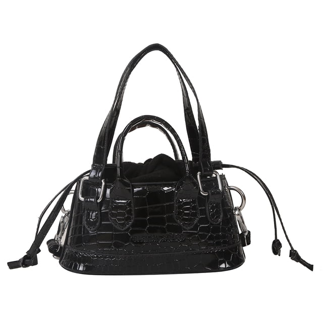 Monedero Mano para Mujer Monedero Femenino Con Cordón Color Sólido (negro)