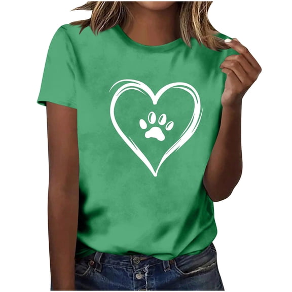 My Order Women's Valentine Print Short Sleeve Round Neck T-Shirt Fashion Blouse Tops My Items