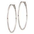 thumbnail image 2 of Auriga Fine Jewelry 925 Sterling Silver RH-plated 2x60mm Omega Back Round Hoop Earrings for Women, 2 of 6