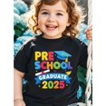 thumbnail image 1 of Pre-School Graduate 2025 Celebration T-Shirt for Girls - Colorful Design, 100% Cotton, Casual Crew Neck, Short Sleeve, All-Season Knit Top | Breathable & Machine Washable | Everyday Kids' Clothin, 1 of 6