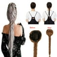 thumbnail image 1 of Fishtail Ponytail Hair Extension 24 Inches Long Straight Fishtail Braid Ponytail Extensions Braiding Hair Synthetic Clip in Hair Piece, 1 of 6