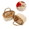 thumbnail image 5 of WEUVEB Compact Beige Raffia Baskets, Handwoven with Handles, Ideal for Home and Event Decor 2Pcs, 5 of 8