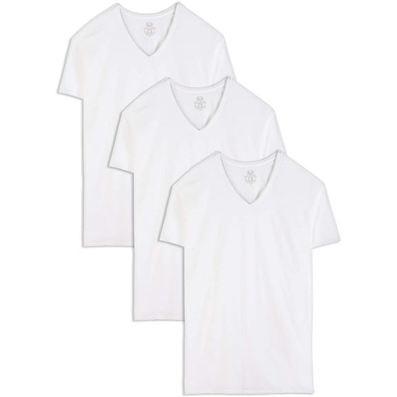 Fruit of the Loom Men's Size Big Tag-Free Underwear & Undershirts, Tall Man - V Neck - 3 Pack, 3X-Large, White