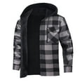 thumbnail image 4 of Men Shirts Casual Shirts Flannel Hooded Shirt Fall Winter Warmth Tee, 4 of 4