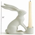 thumbnail image 3 of Yrmaups Bunny Candle Holder, Resin Easter Rabbit Tabletop Decor, Spring Holiday Centerpiece for Candle, Mantel Shelf Ornament, Farmhouse Rabbit Decor, Easter Candle Holder, 3 of 8