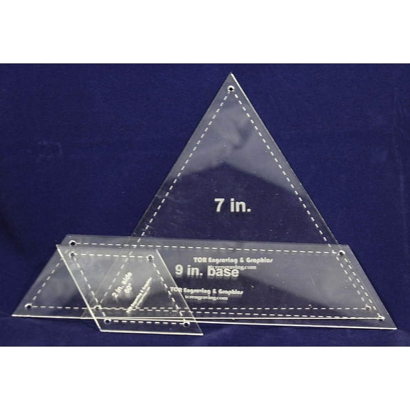 Patchwork Triangle 3 pc set Templates Acrylic 1/8" Quilting/Sew