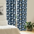 thumbnail image 2 of Ambesonne Night Window Curtains, Dreams and Clouds in the Sky, Each 28" W x 63" L, Dark Blue and Pale Coffee, 2 of 4