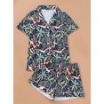 thumbnail image 3 of WIBACKER S-2XL Womens Pajamas Set Short Sleeve Button Down 2 Piece Coconut Tree Loungewear Sets Tops and Shorts Sleepwear, 3 of 10
