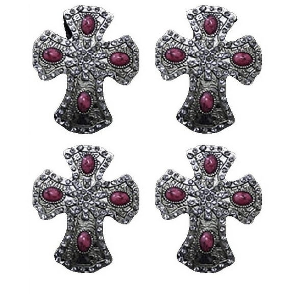 4 Conchos Rhinestone Horse Saddle Western  Cross CO399