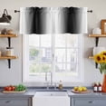 thumbnail image 2 of 2 Pack White Black Valance for Window Gradient Modern Art Ombre Kitchen Valance Rod Pocket Short Curtain Topper Decorative Window Treatment for Living Room Bedroom 60"x18", 2 of 8