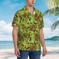 thumbnail image 5 of Xecao Carrot Eggplant print Hawaiian shirt - a stylish short-sleeve button-down for men, perfect for casual beach and tropical outings., 5 of 9
