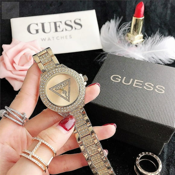 Guess Lady Rhinestone Women\'s Watch Diamond Quartz Wanita Jam Tangan Quartz