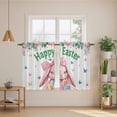 thumbnail image 2 of Spring Easter Kitchen Curtains 45 Inch Length, Pink Cute Rabbits Flowers Eggs Butterflies Plants Tiers Curtains for Bathroom Bedroom Cafe, Light Filtering Window Treatment Drapes 2 Panels 42"Wx45"L, 2 of 8