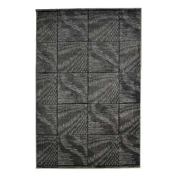 Linon Miso Marcel Machine Made Polypropylene 8'x10'4" Rug in Black