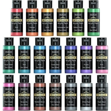 Shuttle Art 2 oz Multi-color Metallic Acrylic Craft Paint (24 Pieces)
