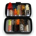 thumbnail image 4 of Surtido de moscas de pesca con mosca de 100 piezas, equipo de pesca con mosca, con caja impermeable para moscas con mosca seca \ mojada Señuelos de, 4 of 9
