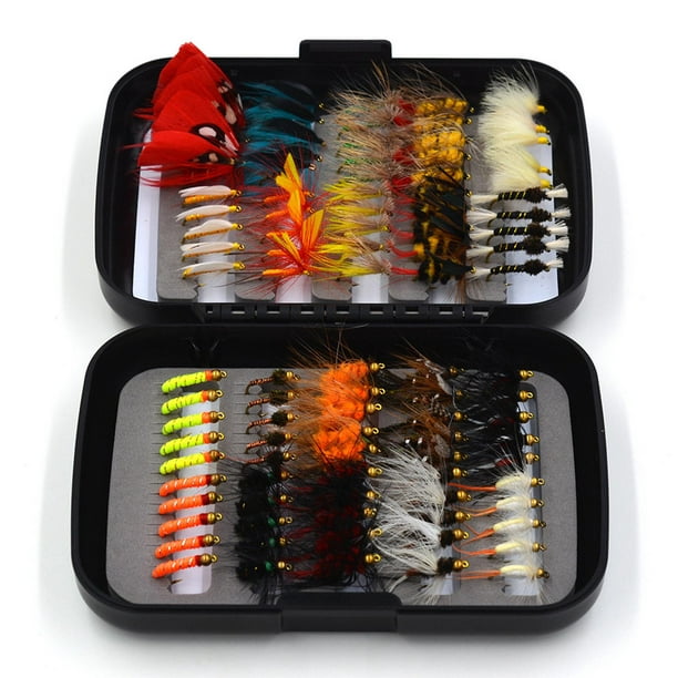 Colaxi 100 Pieces Fly Fishing Flies Assortment With Sharp Hooks Trout Fishing Lures Multicolor 1-2cm