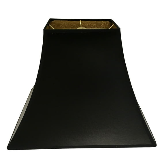Royal Designs 14" Black Square Bell Hardback Lamp Shade with Ponyhair Gold Lining (7 x 7) x (14 x 14) x 11.5 (HB-628-14BLK/GL) …