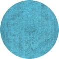 thumbnail image 1 of Ahgly Company Indoor Round Oriental Light Blue Industrial Area Rugs, 7' Round, 1 of 4
