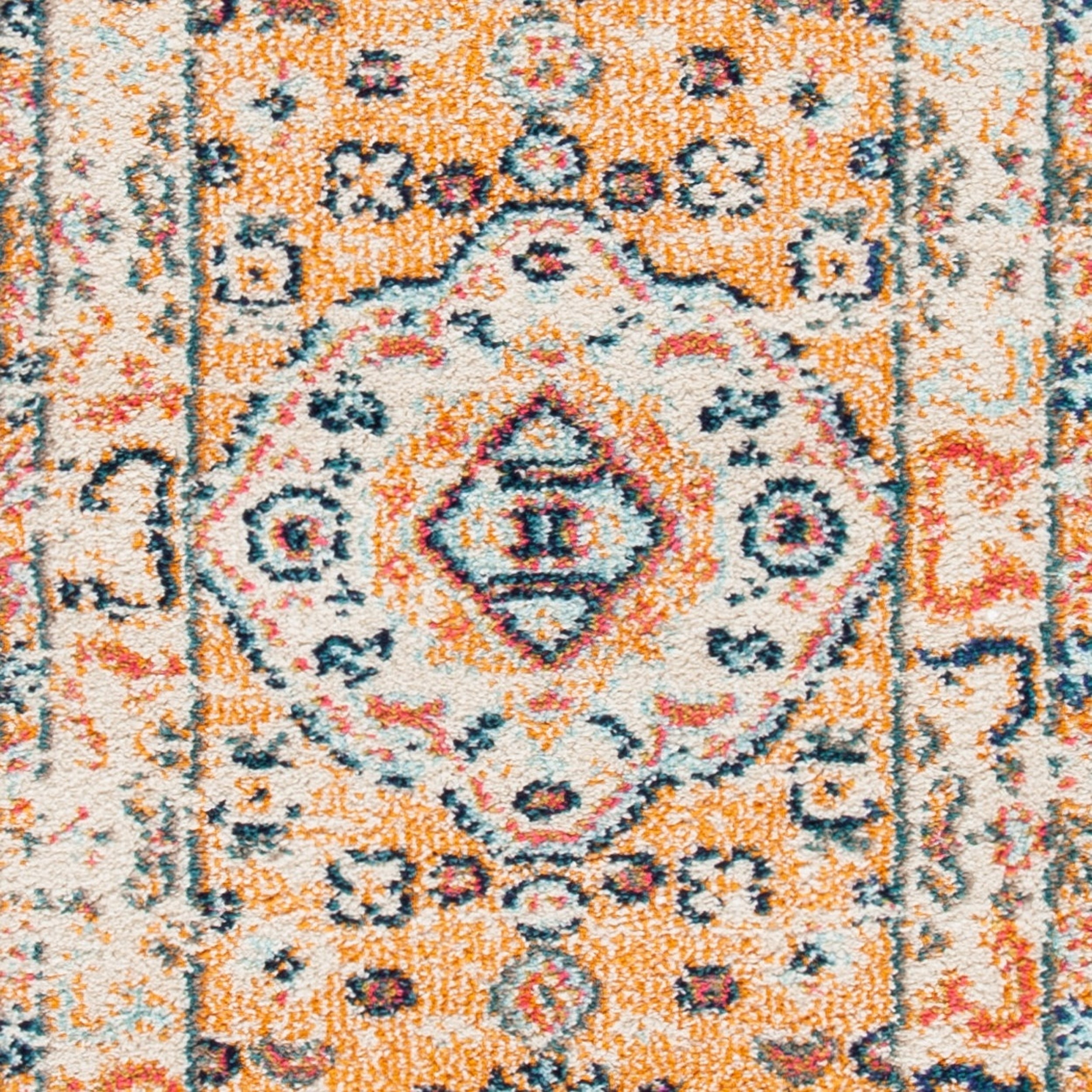 SAFAVIEH Madison Trenton Vintage Traditional Runner Rug, Orange/Ivory, 2' x 8'