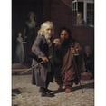 thumbnail image 3 of Jens Juel 12x14 Black Modern Framed Museum Art Print Titled - Two Dwarfs; Obligeert, a Jewish Pigtail-Ribbon Vendor, Beside the Roman Dwarf Bajocco in One of the Streets of Copenhagen (1790 - 1800), 3 of 5