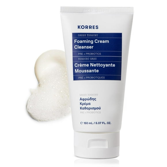 Crema limpiadora espumosa KORRES Greek Yoghurt 150 ml para mujeres