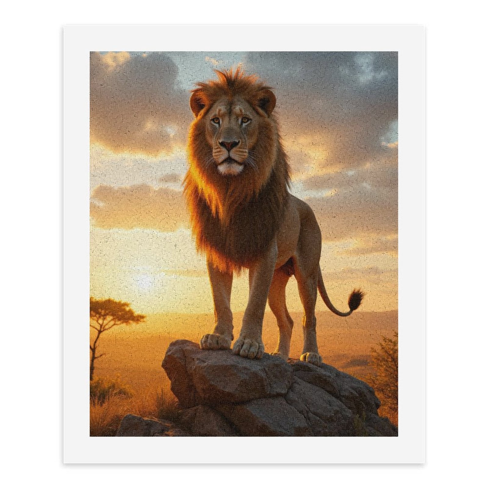 Paint by Numbers Kit for Adults, Lion Majestic Sunrise Rock Plains Paint by Numbers, Easy Paint by Numbers Kit for Adults Beginner, DIY Adult Paint by Number Kits on Canvas, Home Decor