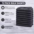 thumbnail image 4 of Yacht & Smith 6 Pack Men’s 5 Pocket Fleece Cargo Shorts, Cotton, Drawstring, Bulk Athletic Lounge Shorts, Charcoal Grey, Size Large, 4 of 7