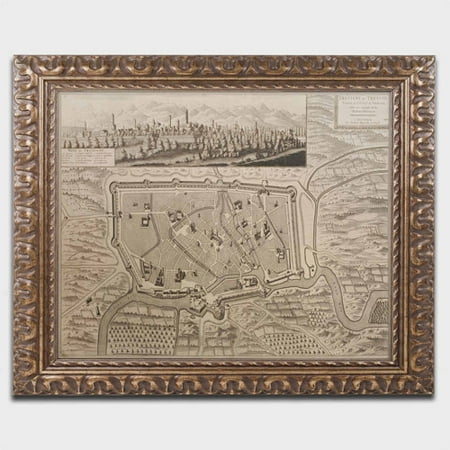 Gold Map Canvas Trademark Fine Art