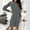 Grey, variant on dresses for women 2022 Women's Sweater Jumper Dress Short Mini Dress Long Sleeve Solid Color Patchwork Women's Sweater Dress Black + L