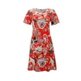 thumbnail image 2 of GZWYHT Robes d'Été, Robes pour Femmes 2025 Robe d'Été à Manches Courtes avec Poche Robe Décontractée Douce Midi Robes, Robe Décontractée, Robe de Vacances L, 2 of 4