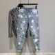 thumbnail image 5 of Pantalones vaqueros con bolsillos recortados de estrellas para hombre, pantalones vaqueros masculinos con gráficos, azul claro, venta al por mayor, alta calidad, estilo retro, informal, tallas XS, 5 of 5