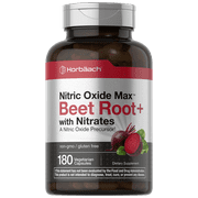 Nitric Oxide Beet Root Capsules for Men and Women | With Nitrates | 180 Count | by Horbaach