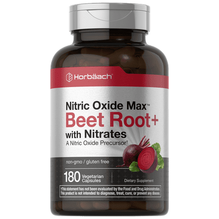 Nitric Oxide Beet Root Capsules for Men and Women | With Nitrates | 180 Count | by Horbaach