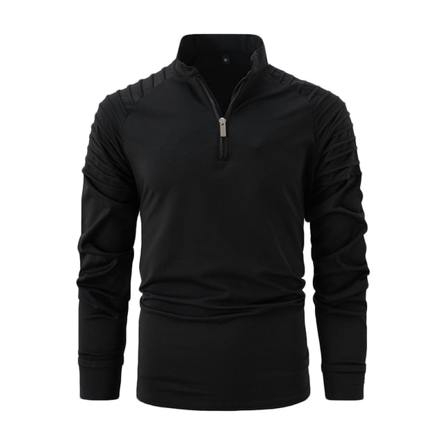 pstuiky Camisas de manga larga de invierno para hombre, Camiseta deportiva de manga corta con cuello alto y media cremallera para hombre camisetas de hombre xxxl