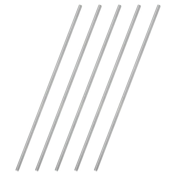 Uxcell 5Pcs Fully Threaded Rod, M2.5 x 2.5x0.45mm Pitch 304 Stainless Steel Right Hand Threads Studs, 100mm/4" Long Threaded Screw Rods Fasteners for Anchors Bolts Hangers Clamps U Bolts