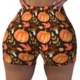 thumbnail image 2 of Pofeuu Autumn Pumpkin Print Workout Shorts for Women Scrunch Butt Lifting High Waisted Yoga Gym Seamless Booty Biker Shorts-X-Large, 2 of 8