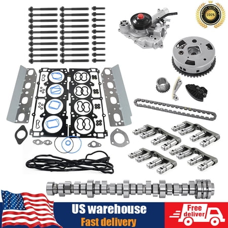 LOUVEROLA 1 set MDS lifters cam timing chain vvt water pump kit For 09-19 Dodge Ram1500 5.7 hemi