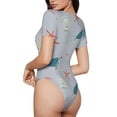 thumbnail image 3 of Balery Turtles And Shells Women's Short Sleevee Crew Neck Bodysuit Tops Short Sleeve Tops Basic-Large, 3 of 9