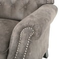 thumbnail image 5 of GDF Studio Inka Contemporary Upholstered Tufted Pushback Recliner, Warm Stone and Dark Brown, 5 of 11